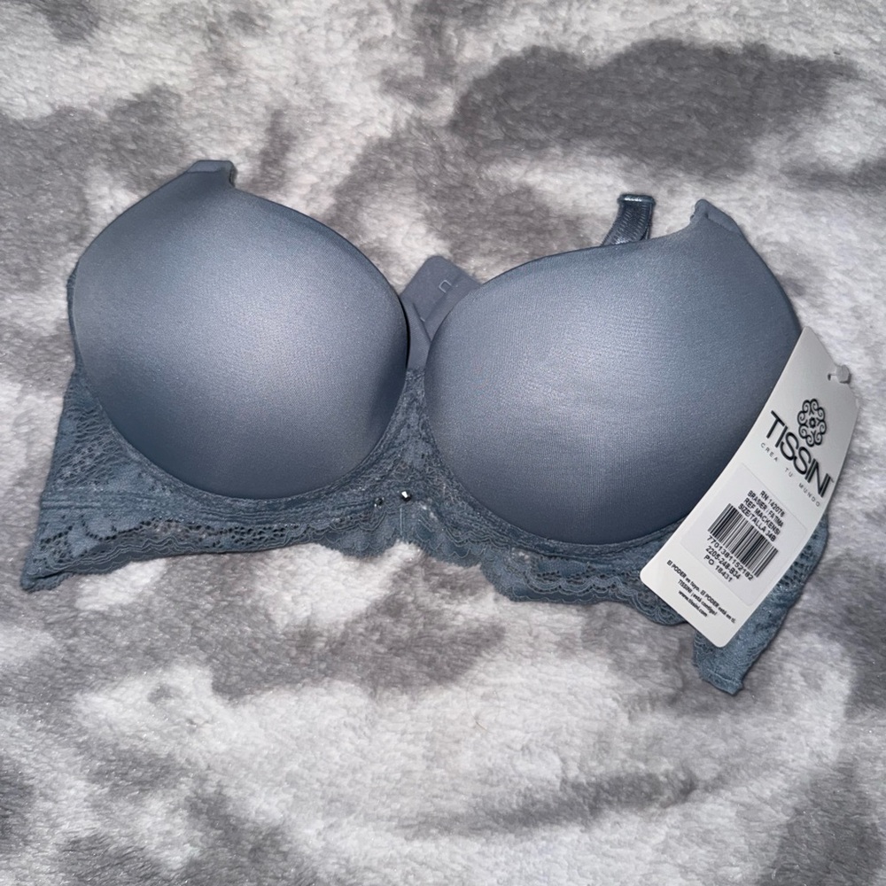 Women's Gray Lace Bra
